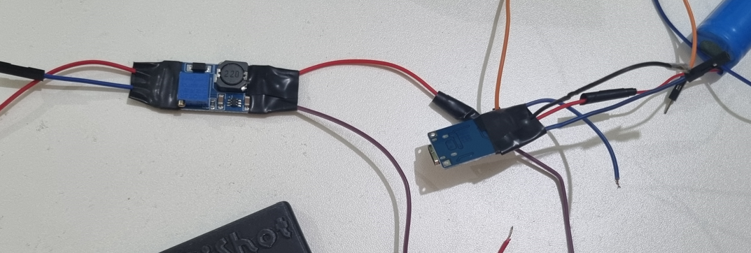Soldered joints reinforced with electrical tape